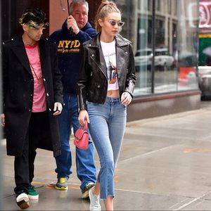 SOLD “NWT” (Read Desc.) Mackage Baya Black Black Lambskin Leather Moto Jacket